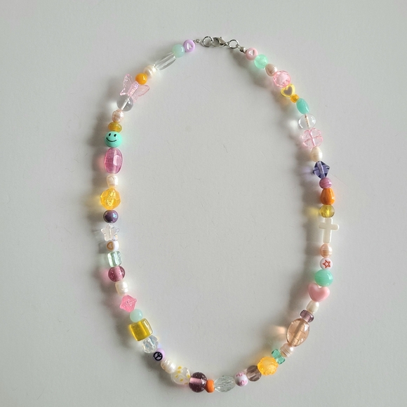 Pastel Pearl And Glass Beaded Necklace - Picture 1 of 6